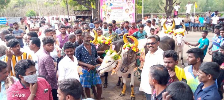 மாவீரன் பிறந்தநாளை முன்னிட்டு நடத்தப்பட்ட ரேக்ளாபந்தையம்.