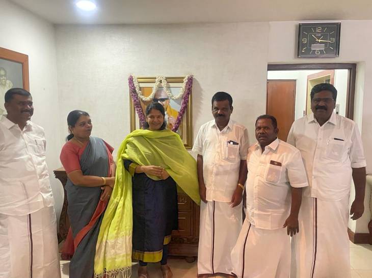 திருமதி.கனிமொழி கருணாநிதி அவர்களை நேரில் சந்தித்து வாழ்த்து!