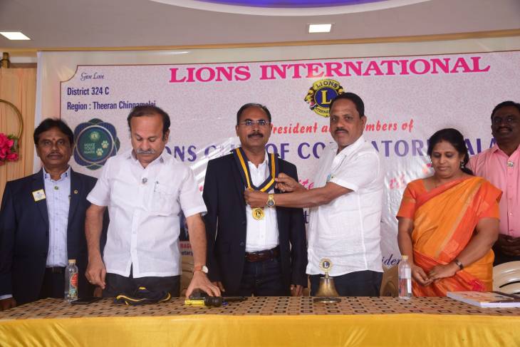 லயன்ஸ் கிளப் தலைவரானார் இராதாகிருஷ்ணன் - சமுதாய தலைவர்கள் வாழ்த்து 